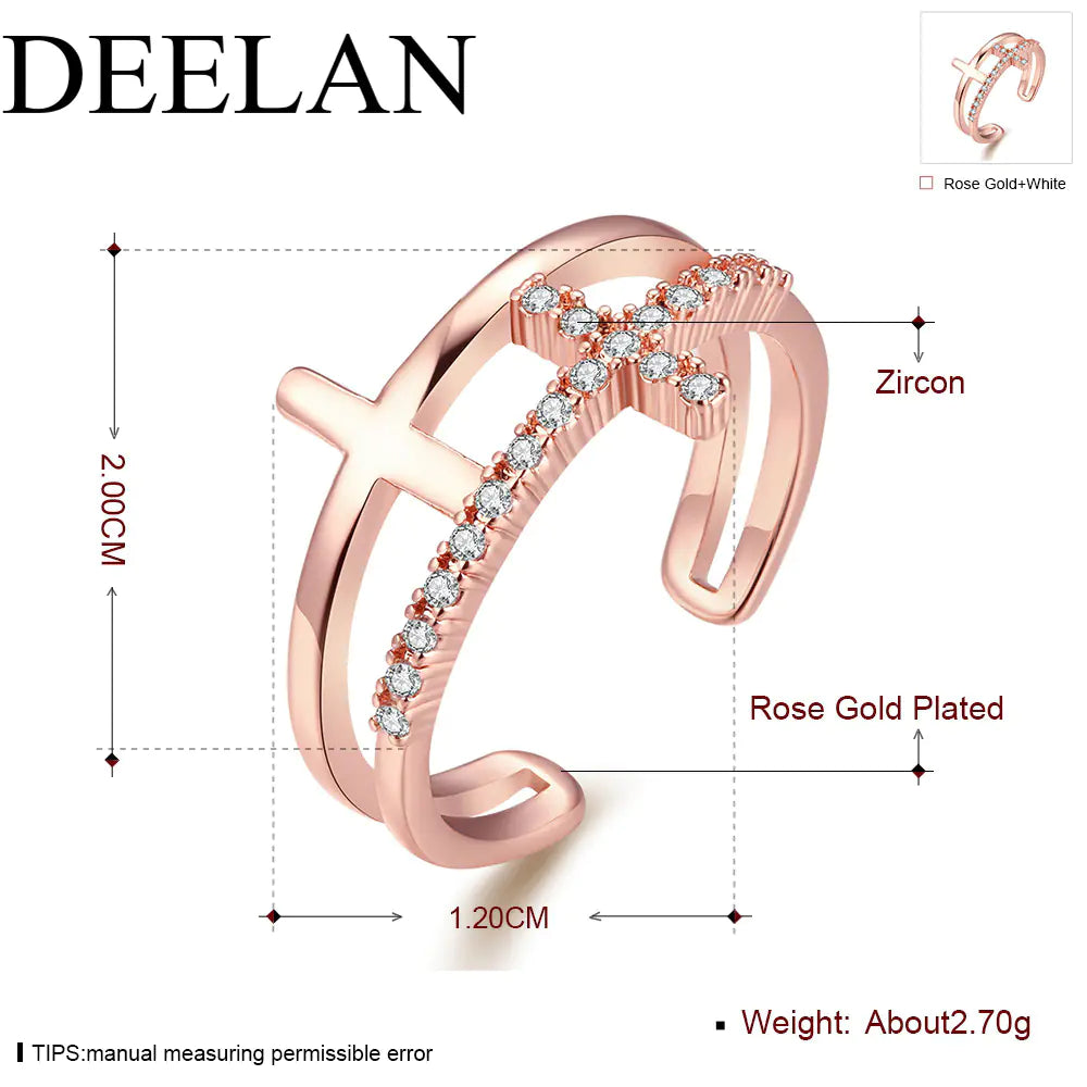 Minimalist Open Joint Cross Ring for Women Jewelry