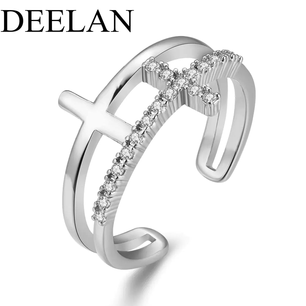 Minimalist Open Joint Cross Ring for Women Jewelry