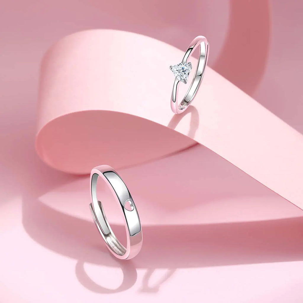 Sterling Silver Angel Heart Ring for Women