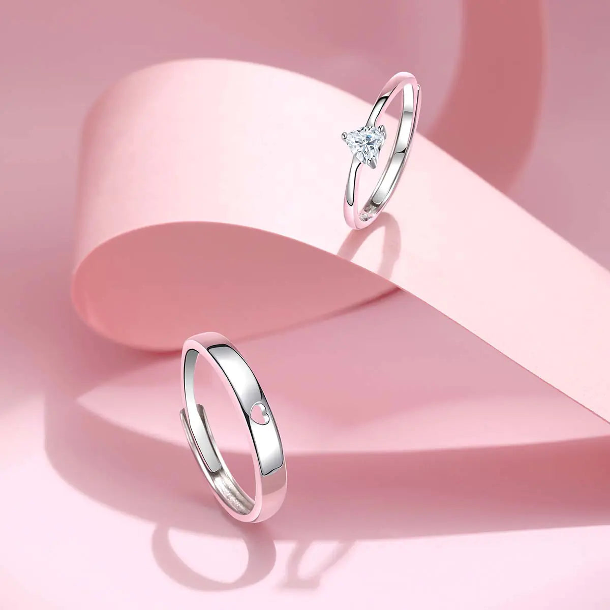 Sterling Silver Angel Heart Ring for Women